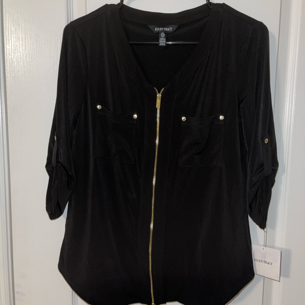 Gold zipper blouse